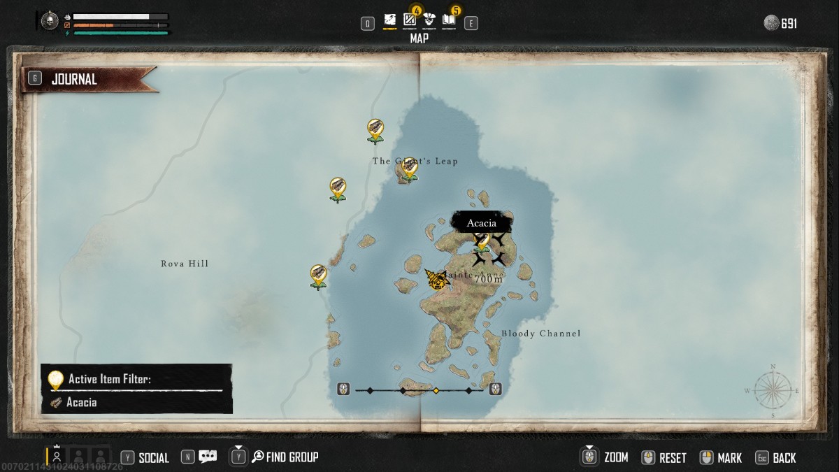 Skull and Bones acacia location